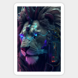 Cyberpunk Lion Sticker